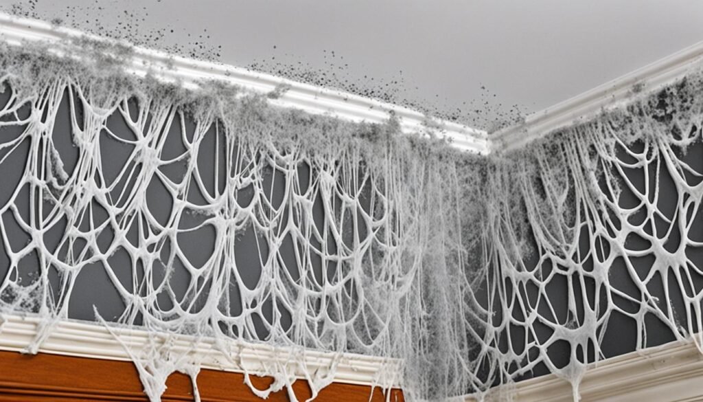 Cobweb mold infestation signs