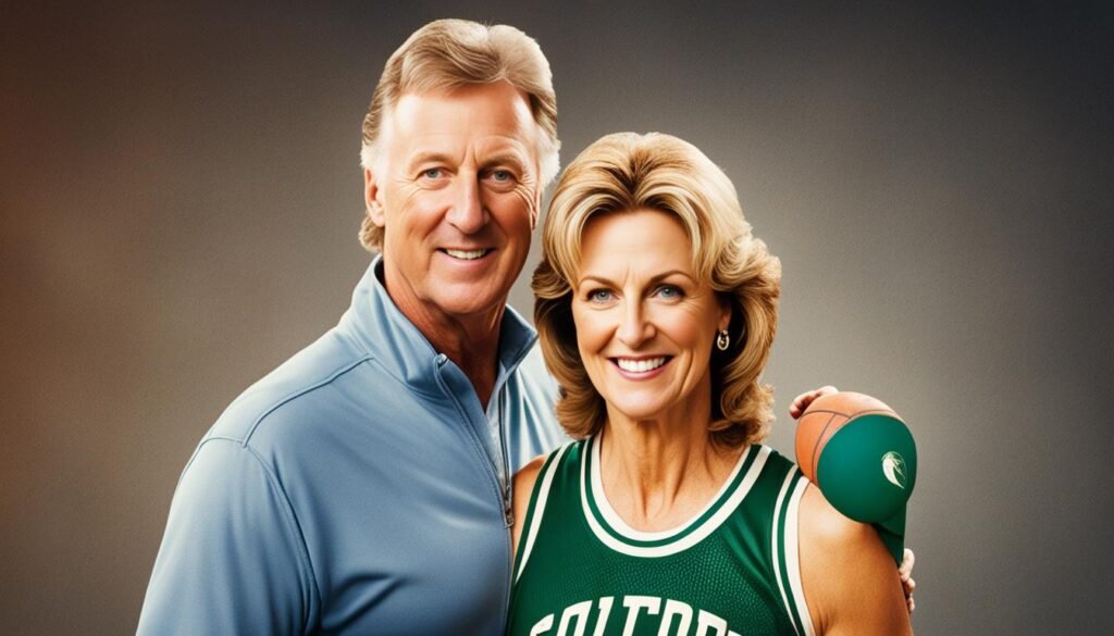 Dinah Mattingly and Larry Bird