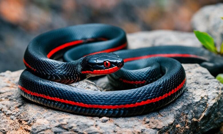 snake black with red stripe