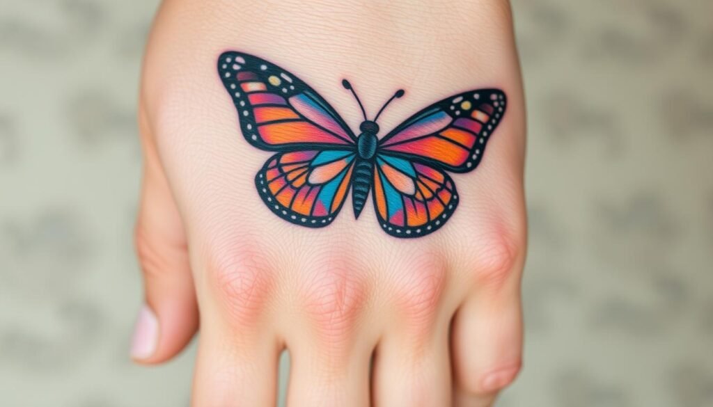 butterfly hand tattoo