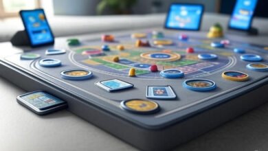 Pizokeelio game board with digital and lifestyle elements