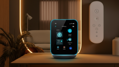 Modern Indian smart home with AI-powered devices and sleek interiors.