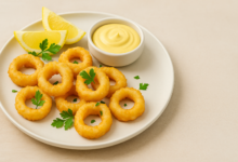 calamariere seafood plate with lemon and aioli