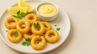 calamariere seafood plate with lemon and aioli