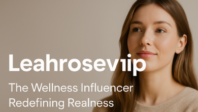 Leahrosevip wellness influencer portrait with minimalist design