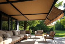 Modern markiseteppe retractable awning on patio
