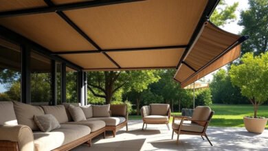 Modern markiseteppe retractable awning on patio