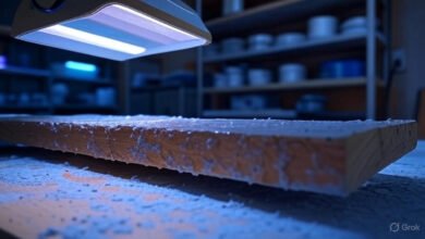 UVLack coating curing under UV light for durable finish