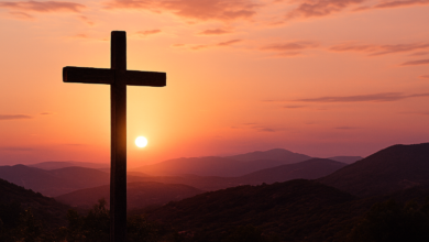 “When the Time Is Right, I the Lord” — Meaning, Timing, and a Faithful Way to Wait Wooden cross at sunset over mountains